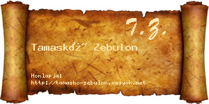 Tamaskó Zebulon névjegykártya